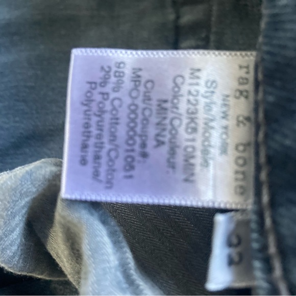 Rag & Bone Fit 2 slim Jeans in color Minna, size 33 - Picture 4 of 6